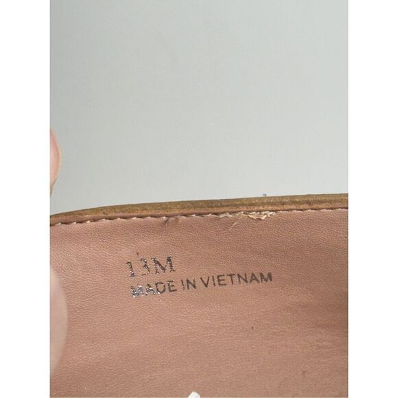 Linea Paolo Loafers Size 13 pointed Toe Leather Gold Chain Slip On Casual Shoes - Picture 8 of 9